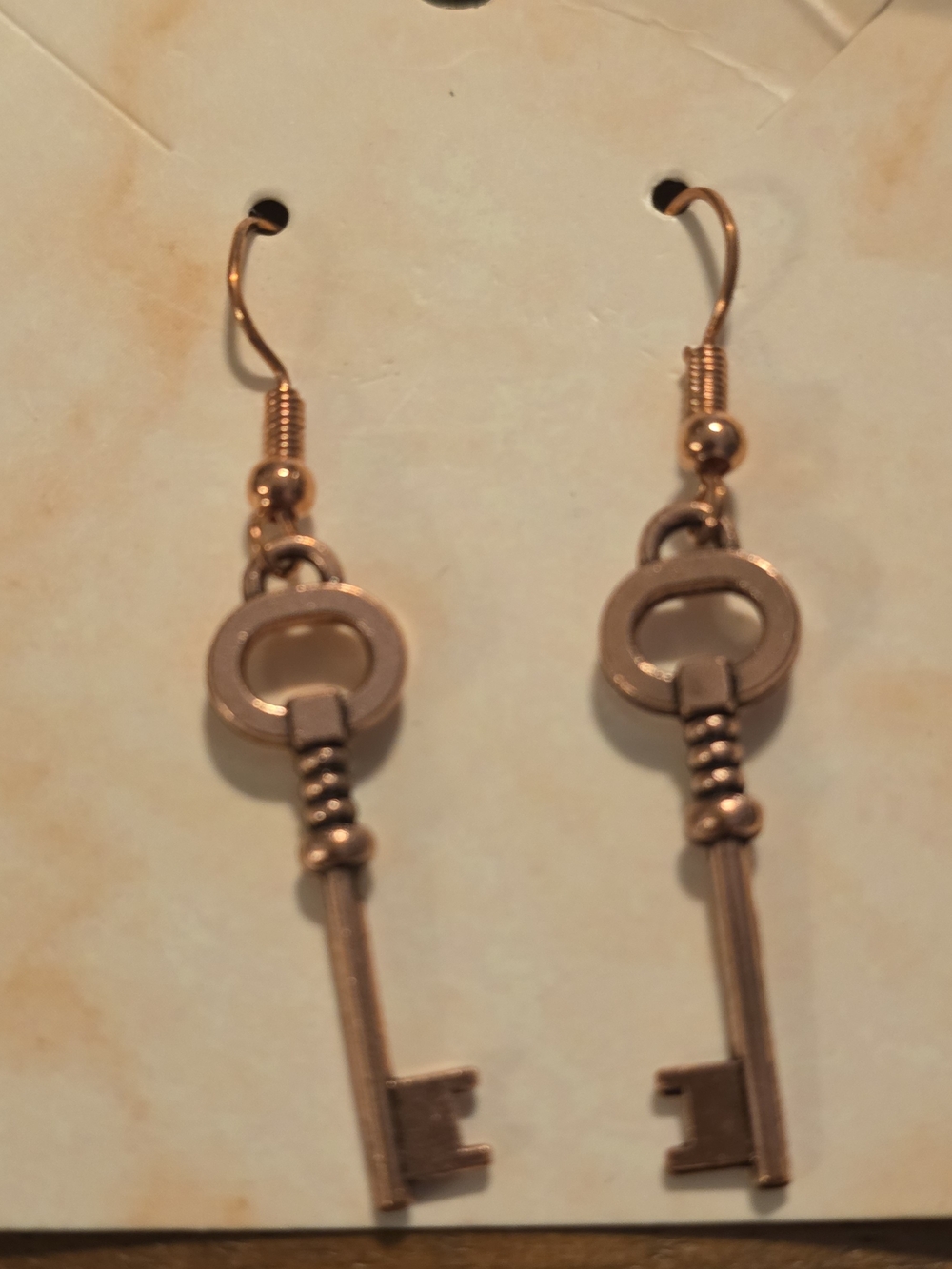 Rose Gold Key Dangle Earrings - Women Jewelry
